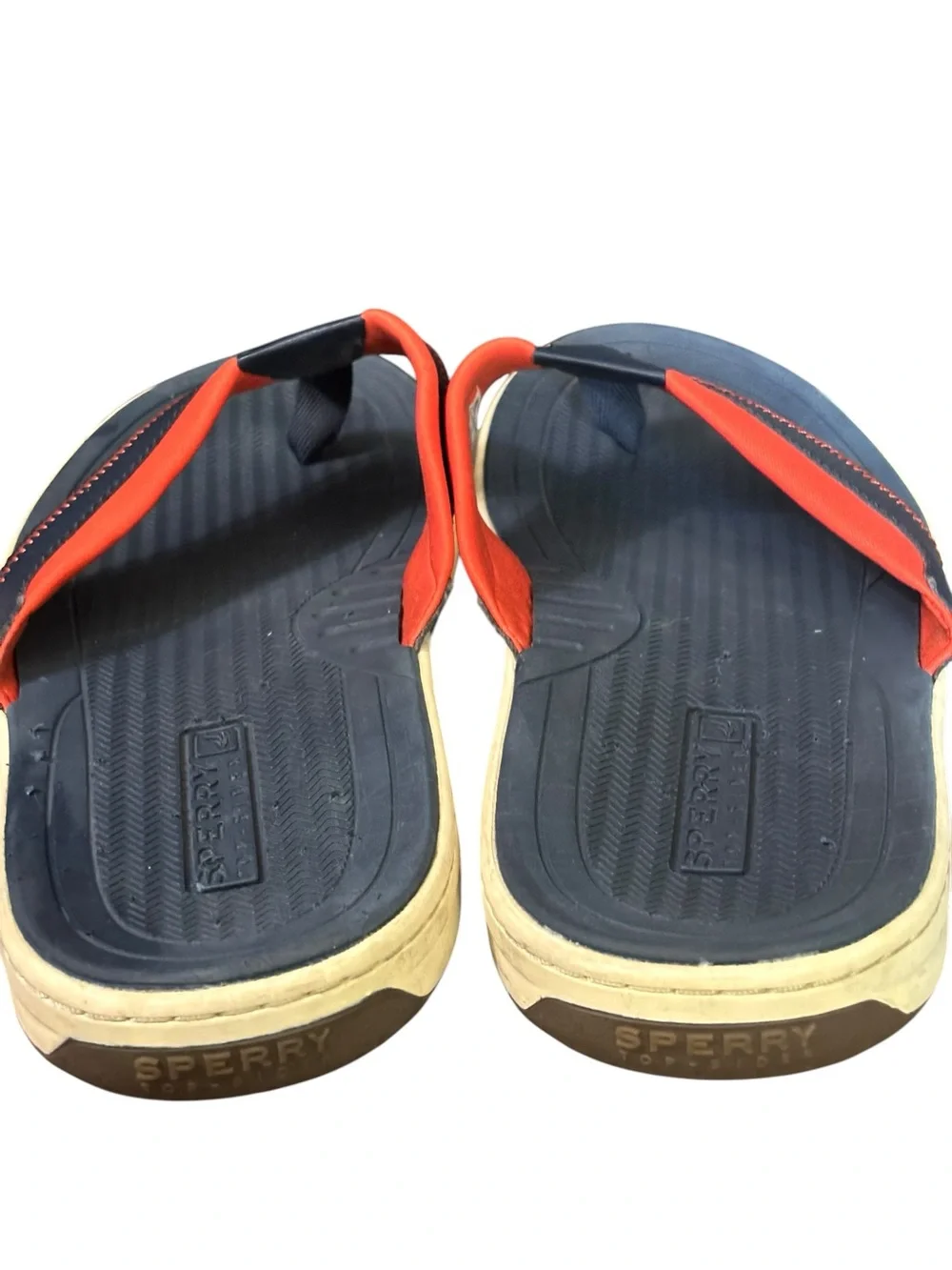 Sperry Men's Havasu Sport Sandal Navy & Orange Leather Upper size 12